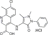 PI-12541 7-Chloro-4-(2,3-dihydro-1,5-dimethyl-3-oxo-2-phenyl-1H-pyrazol-4-ylamino)-8-methylquinoline-3-carboxyl (Not available)