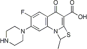 PI-13810 6-Fluoro-1-methyl-4-oxo-7-(1-piperazinyl)-4H-(1,3)thiazeto(3,2-a)quinoline-3-carboxylic acid (112984-60-8)