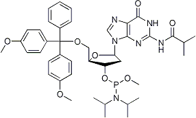 PI-13980 5'-O-(4,4'-Dimethoxytrityl)-N2-isobutyryl-2'-deoxyguanosine-3'-(methyl-N,N-diisopropyl)phosphoramidite (84416-84-2)