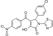 PI-14002 5-(4-Chlorophenyl)-3-hydroxy-4-(4-nitrobenzoyl)-1-thiazol-2-yl-1,5-dihydropyrrol-2-one (Not available)