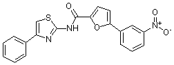 PI-15511 5-(3-Nitrophenyl)furan-2-carboxylic acid (4-phenylthiazol-2-yl)amide (Not available)