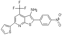 PI-15571 2-(4-Nitrophenyl)-6-thiophen-2-yl-4-trifluoromethyl-thieno[2,3-b]pyridin-3-ylamine (Not available)