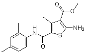 PI-15875 2-Amino-5-(2,4-dimethylphenylcarbamoyl)-4-methylthiophene-3-carboxylic acid methyl ester (Not available)
