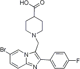 PI-21479 1-[6-Bromo-2-(4-fluoro-phenyl)imidazo[1,2-a]pyridin-3-ylmethyl]piperidine-4-carboxylic acid (Not available)