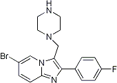 PI-21487 6-Bromo-2-(4-fluorophenyl)-3-piperazin-1-ylmethylimidazo[1,2-a]pyridine (Not available)