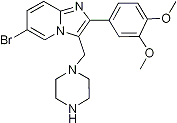 PI-21669 6-Bromo-2-(3,4-dimethoxy-phenyl)-3-piperazin-1-ylmethyl-imidazo[1,2-a]pyridine (Not available)