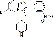 PI-22205 6-Bromo-2-(3-nitrophenyl)-3-piperazin-1-ylmethylimidazo[1,2-a]pyridine (Not available)