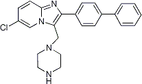 PI-22283 2-Biphenyl-4-yl-6-chloro-3-piperazin-1-ylmethyl imidazo[1,2-a]pyridine (Not available)