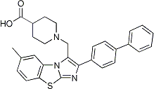 PI-22296 1-(2-Biphenyl-4-yl-6-methylimidazo[1,2-a]pyridin-3-ylmethyl)piperidine-4-carboxylic acid (Not available)