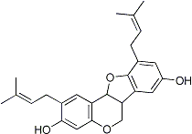 PI-22370 2,10-Bis-(3-methyl-but-2-enyl)-6a,11a-dihydro-6H-benzo[4,5]furo[3,2-c]chromene-3,8-diol (Not available)