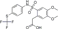 PI-23363 [4,5-Dimethoxy-2-(4-trifluoromethylsulfanylphenylsulfamoyl)phenyl]acetic acid (Not available)