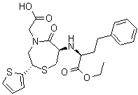 PI-31468 2-((2S,6R)-6-((S)-1-Ethoxy-1-oxo-4-phenylbutan-2-ylamino)-5-oxo-2-(thiophen-2-yl)-1,4-thiazepan-4-yl)acetic acid (111902-57-9)