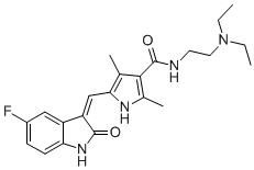 PI-33970 N-(2-(Diethylamino)ethyl)-5-((5-fluoro-2-oxoindolin-3-ylidene)methyl)-2,4-dimethyl-1H-pyrrole-3-carboxamide (342641-94-5)