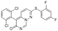 PI-33971 5-(2,6-Dichlorophenyl)-2-(2,4-difluorophenylthio)-6H-pyrimido[1,6-b]pyridazin-6-one (209410-46-8)