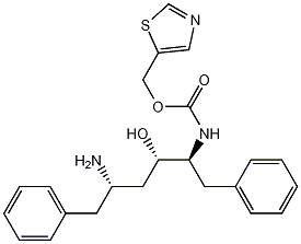 PI-37076 (2S,3S,5S)-5-Amino-2-(N-((5-thiazolyl)-methoxycarbonyl)amino)-1,6-diphenyl-3-hydroxyhexane (144164-11-4)