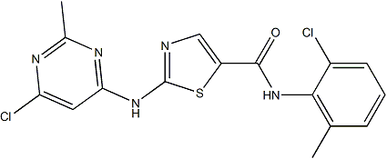 PI-37462 N-(2-Chloro-6-methylphenyl)-2-[(6-chloro-2-methyl-4-pyrimidinyl)amino]-5-thiazolecarboxamide (302964-08-5)