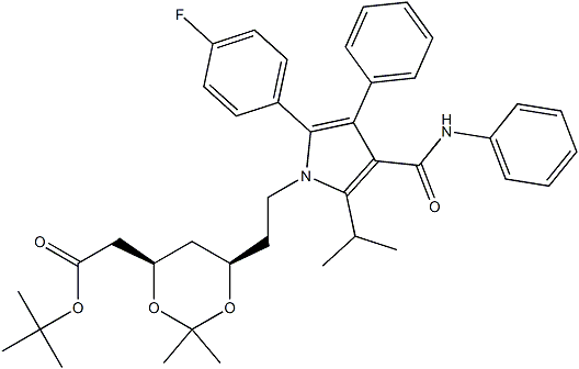 PI-37704 tert-Butyl (4R,6R)-6-[2-[2-(4-fluorophenyl)-5-isopropyl-3-phenyl-4-(phenylcarbamoyl)-1-pyrrolyl]ethyl]-2,2-dimethyl-1,3-dioxane-4-acetate (125971-95-1)