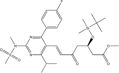 PI-37712 (R,E)-Methyl 3-((tert-butyldimethylsilyl)oxy)-7-(4-(4-fluorophenyl)-6-isopropyl-2-(N-methylmethylsulfonamido)pyrimidin-5-yl)-5-oxohept-6-enoate (147118-38-5)