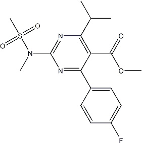 PI-37715 Methyl 4-(4-fluorophenyl)-6-isopropyl-2-[(N-methyl-N-methylsulfonyl)amino]pyrimidine-5-carboxylate (289042-11-1)