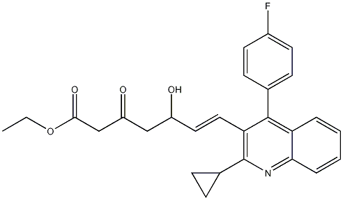 PI-37735 (E)-Ethyl 7-(2-cyclopropyl-4-(4-fluorophenyl)-quinolin-3-yl)-5-hydroxy-3-oxohept-6-enoate (148901-69-3)