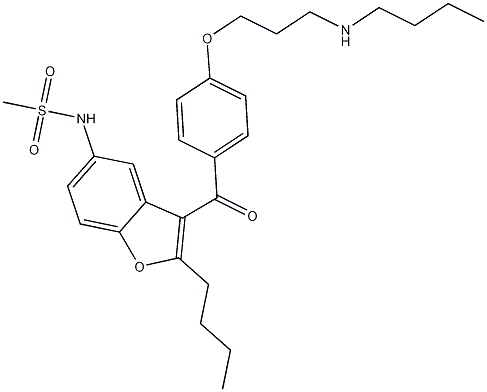 PI-37779 N-(2-butyl-3-(4-(3-(butylamino)propoxy)benzoyl)benzofuran-5-yl)methanesulfonamide (141626-35-9)
