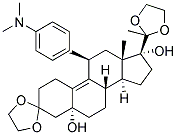 PI-39818 (5a,11b)-11-[4-(Dimethylamino)phenyl]-5,17-dihydroxy-19-norpregn-9-ene-3,20-dione cyclic bis(1,2-ethanediyl acetal) (126690-41-3)