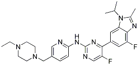 PI-39896 N-(5-((4-Ethylpiperazin-1-yl)methyl)pyridin-2-yl)-5-fluoro-4-(4-fluoro-1-isopropyl-2-methyl-1H-benzo[d]imidazol-6-yl)pyrimidin-2-amine (1231929-97-7)