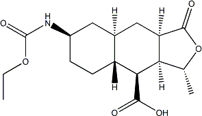 PI-40072 (3R,3aR,4S,4aR,7R,8aR,9aR)-7-((Ethoxycarbonyl)amino)-3-methyl-1-oxododecahydronaphtho[2,3-c]furan-4-carboxylic acid (900161-13-9)