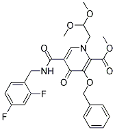 PI-40161 5-[[[(2,4-Difluorophenyl)methyl]amino]carbonyl]-1-(2,2-dimethoxyethyl)-1,4-dihydro-4-oxo-3-(phenylmethoxy)-2-pyridinecarboxylic acid methyl ester (1229006-21-6)