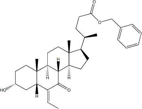 PI-40650 Cholan-24-oic acid,6-ethylidene-3-hydroxy-7-oxo-,phenylmethyl ester, (3α,5β)- (1352328-66-5)
