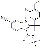 PI-42348 Tert-butyl 6-cyano-2-(2-(4-ethyl-3-iodophenyl)propan-2-yl)-1H-indole-3-carboxylate (1256584-75-4)