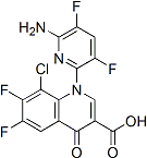 PI-42368 1-(6-amino-3,5-difluoro-2-pyridinyl)-8-chloro-6,7-difluoro-1,4-dihydro-4-oxo-quinoline-3-carboxylic acid (189279-53-6)
