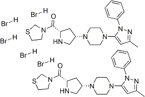 PI-42426 3-[[(2S,4S)-4-[4-(3-Methyl-1-phenyl-1H-pyrazol-5-yl)-1-piperazinyl]-2-pyrrolidinyl]carbonyl]-thiazolidine hydrobromide  (906093-29-6)