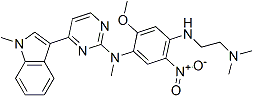 PI-42434 N-(2-dimethylamino-ethyl)-2-methoxy-n-methyl-n-[4-(1-methyl-1h-indol-3-yl)-pyrimidin-2-yl]-5-nitro-benzene-1,4-diamine (1421372-67-9)