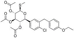 PI-42855 (2S,3S,4R,5S,6R)-2-(4-Chloro-3-(4-ethoxybenzyl)phenyl)-6-(methylthio)tetrahydro-2H-pyran-3,4,5-triyl triacetate (1018899-03-0)