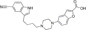 PI-42978 5-[4-[4-(5-cyano-1H-indol-3-yl)butyl]-1-piperazinyl]-2-Benzofurancarboxylic acid (163521-19-5)
