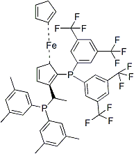 PI-44446 (1R)-1-[Bis[3,5-bis(trifluoromethyl)phenyl]phosphino]-2-[(1R)-1-[bis(3,5-dimethylphenyl)phosphino]ethyl]ferrocene (166172-63-0)