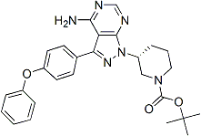 PI-44703 (R)-tert-Butyl 3-[4-amino-3-(4-phenoxyphenyl)-1H-pyrazolo[3,4-d]pyrimidin-1-yl]piperidine-1-carboxylate (1022150-11-3)