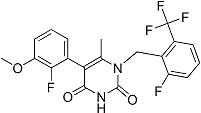 PI-45826 5-(2-Fluoro-3-methoxyphenyl)-1-[[2-fluoro-6-(trifluoromethyl)phenyl]methyl]-6-methyl-2,4(1H,3H)-pyrimidinedione (1150560-59-0)