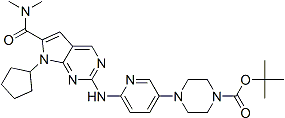 PI-45848 4-(6-(7-cyclopentyl-6-(dimethylaminoformyl)-7H-pyrrolo[2,3-d]pyrimidin-2-yl)aminopyridin-3-yl)piperazine- 1-carboxylic acid tert-butyl ester (1374639-78-7)
