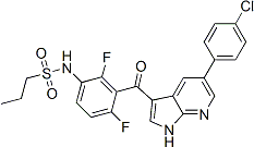 PI-46009 N-(3-(5-(4-Chlorophenyl)-1H-pyrrolo[2,3-b]pyridine-3-carbonyl)-2,4-difluorophenyl)propane-1-sulfonamide (1029872-54-5)