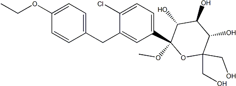 PI-46383 (2S,3R,4S,5S)-2-(4-chloro-3-(4-ethoxybenzyl)phenyl)-6,6-bis(hydroxymethyl)-2-methoxytetrahydro-2H-pyran-3,4,5-triol (1528636-39-6)