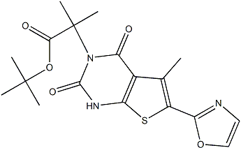 PI-46388 Tert-butyl 2-methyl-2-[5-methyl-6-(1,3-oxazol-2-yl)-2,4-dioxo-1H-thieno[2,3-d]pyrimidin-3-yl]propanoate (2131091-31-9)