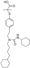 PI-46820 2-(4-(2-(1-Cyclohexanebutyl)-3-Cyclohexylureido)Ethyl)-Phenyl-Thio)-2-Methyl-Propionic Acid (265129-71-3)