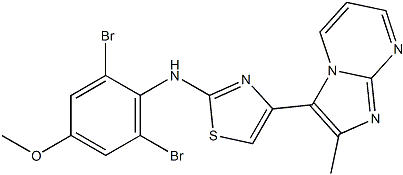 PI-47396 N-(2,6-Dibromo-4-methoxyphenyl)-4-(2-methylimidazo[1,2-a]pyrimidin-3-yl)thiazol-2-amine (315704-66-6)