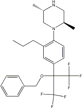 PI-48035 (2R,5S)-1-[4-(1,1,1,3,3,3-Hexafluoro-2-phenylmethoxypropan-2-yl)-2-propylphenyl]-2,5-dimethylpiperazine (1669400-98-9)