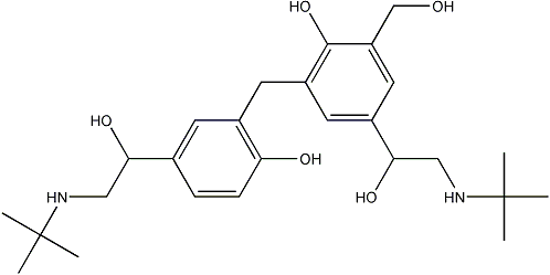 PI-49141 4-(2-(Tert-Butylamino)-1-hydroxyethyl)-2-(5-(2-(tert-butylamino)-1-hydroxyethyl)-2-hydroxybenzyl)-6-(hydroxymethyl)phenol (149222-15-1)