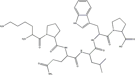 PI-49666 1-[2-[[2-[[5-Amino-2-[[1-(2,6-diaminohexanoyl)pyrrolidine-2-carbonyl]amino]-5-oxopentanoyl]amino]-4-methylpentanoyl]amino]-3-(1H-indol-3-yl)propanoyl]pyrrolidine-2-carboxylic acid (130348-99-1)