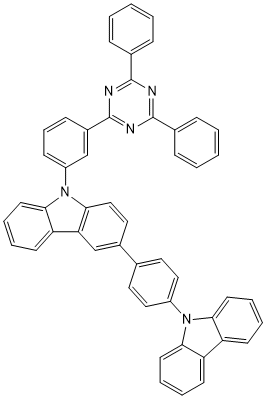 PI-51476 3-(4-carbazol-9-ylphenyl)-9-[3-(4,6-diphenyl-1,3,5-triazin-2-yl)phenyl]carbazole (1407183-70-3)