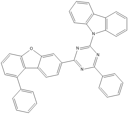 PI-51522 9-(4-phenyl-6-(9-phenyldibenzo[b,d]furan-3-yl)-1,3,5-triazin-2-yl)-9H-carbazole (2389176-42-3)